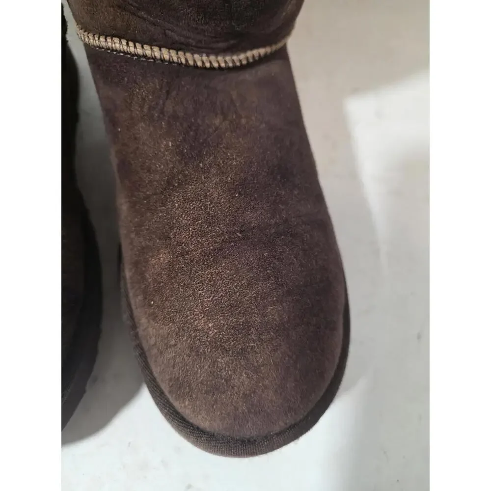 ugg Nash bootie suede brown women's shoes pull on sz 9